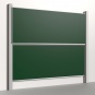 Pylonentafel, 300x120 cm, 2-flächig, höhenverstellbar, Stahlemaille grün 